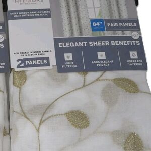 ISO. Elegant Sheer Window Panels - White and Gold